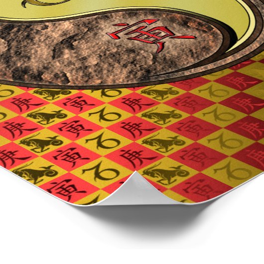 Steinbock und Tiger Poster (Ecke)