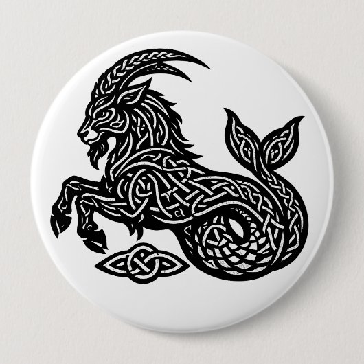 Steinbock — Verfluchte Tinte Zodiak Ziegenfisch Button (Vorderseite)