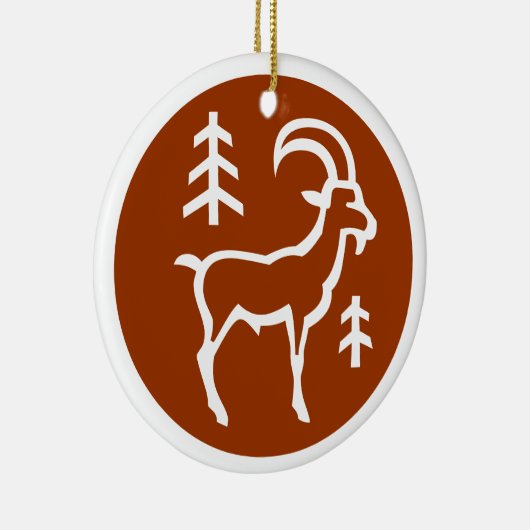 Steinbock-Verzierung Keramik Ornament (Rechts)