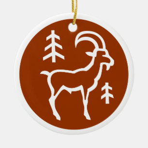 Steinbock-Verzierung Keramik Ornament