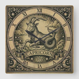 Steinbock Vintage Zodiac Wanduhr