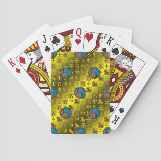 Steinbock & Wasser-Affe Spielkarten (Rückseite)
