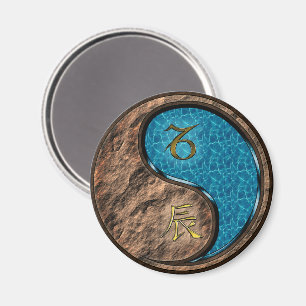 Steinbock & Wasser-Drache Magnet