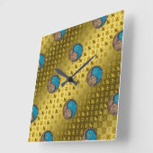 Steinbock & Wasser-Drache Quadratische Wanduhr (Winkel)