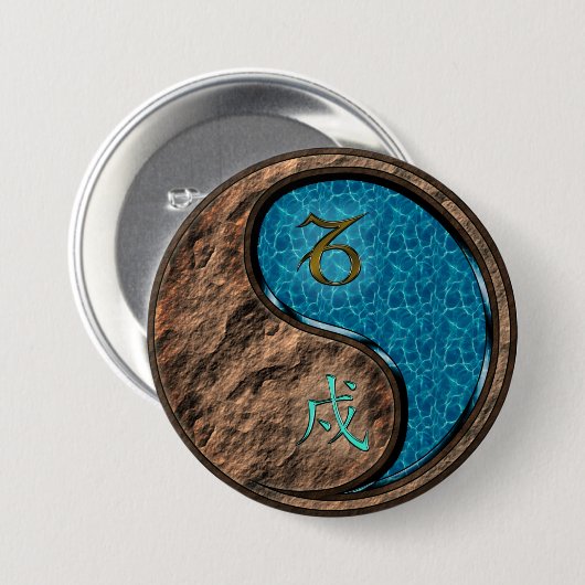 Steinbock & Wasserhund Button (Vorne & Hinten)