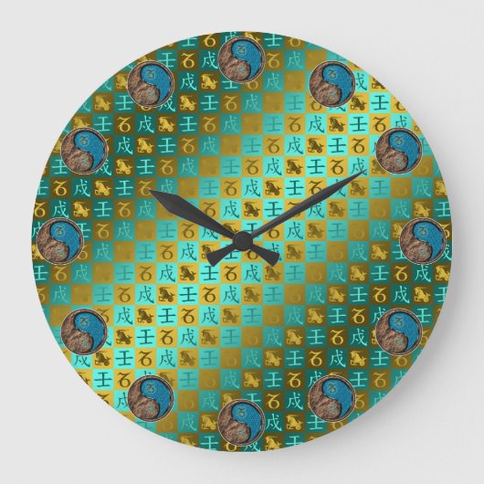 Steinbock & Wasserhund Große Wanduhr (Vorderseite)