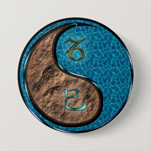 Steinbock & Wasserschlange Button (Vorderseite)