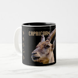 Steinbock-Ziegen-Tierkreis-Tasse mit Eigenschaften Zweifarbige Tasse