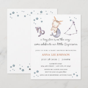 Steinbock-Zodiac-Baby-Shower-Einladung Feiertagskarte