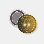 Steinbock-Zodiac-Emblem | Minimales Himmelsymbol Magnet (Vorderseite/Rückseite)