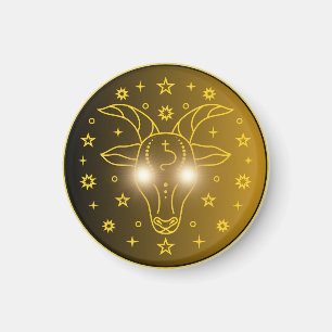 Steinbock-Zodiac-Emblem Minimales Himmelsymbol Magnet
