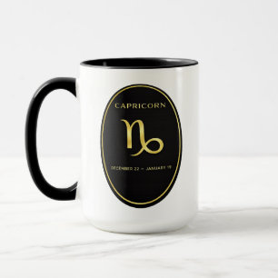 Steinbock-Zodiac-Gold-Oval-Emblem-Tasse   Luxus-As Tasse