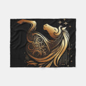 Steinbock-Zodiac Gold Pferd Astrologie Fleecedecke (Vorderseite (Horizontal))