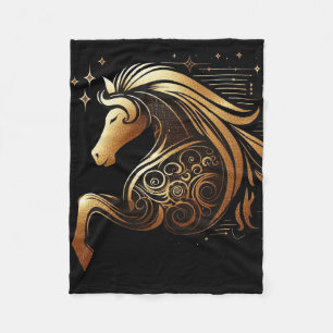 Steinbock-Zodiac Gold Pferd Astrologie Fleecedecke