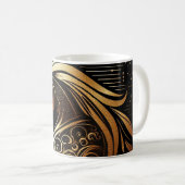 Steinbock-Zodiac Gold Pferd Astrologie Kaffeetasse (VorderseiteRechts)