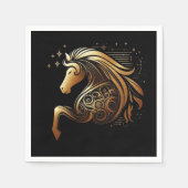 Steinbock-Zodiac Gold Pferd Astrologie Serviette (Vorderseite)
