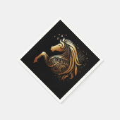 Steinbock-Zodiac Gold Pferd Astrologie Serviette (Ecke)