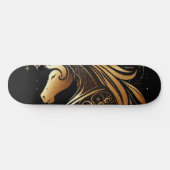 Steinbock-Zodiac Gold Pferd Astrologie Skateboard (Horizontal)
