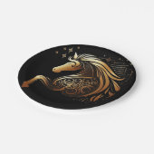 Steinbock-Zodiac-Goldpferd-Astrologie Pappteller (Schrägansicht)