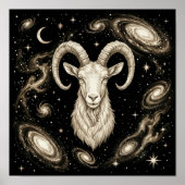 Steinbock-Zodiac-Himmelsastrologie Poster (Vorne)
