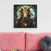Steinbock-Zodiac-Kunstleinwand Leinwanddruck (Insitu (Wohnzimmer))