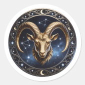 Steinbock-Zodiac-Meeresziege Runder Aufkleber (Vorderseite)
