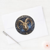 Steinbock-Zodiac-Meeresziege Runder Aufkleber (Umschlag)