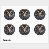 Steinbock-Zodiac-Meeresziege Runder Aufkleber (Blatt)