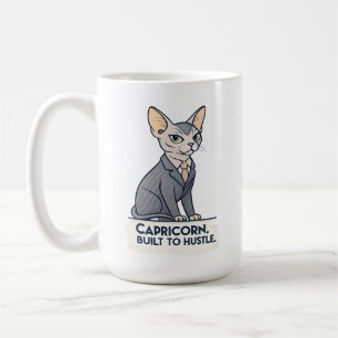 Steinbock-Zodiac-Sphynx-Katze-Built-Hustle-Kunst Kaffeetasse