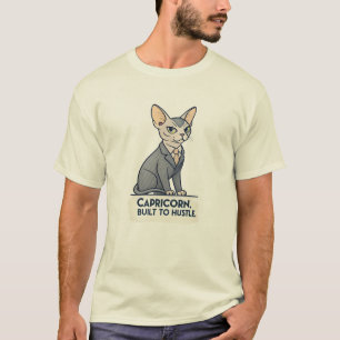 Steinbock-Zodiac-Sphynx-Katze-Built-Hustle-Kunst T-Shirt