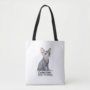 Steinbock-Zodiac-Sphynx-Katze-Built-Hustle-Kunst Tasche