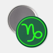 Steinbock-Zodiac-Symbol grüner Kontrast Magnet (Vorderseite/Rückseite)