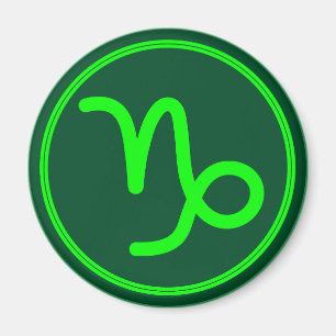 Steinbock-Zodiac-Symbol grüner Kontrast Magnet