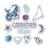 Steinbock-Zodiak-Aufkleber-Sammlung Aufkleber (Vorderseite)