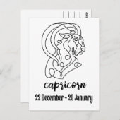 Steinbock, Zodiakszeichen Postkarte (Vorne/Hinten)
