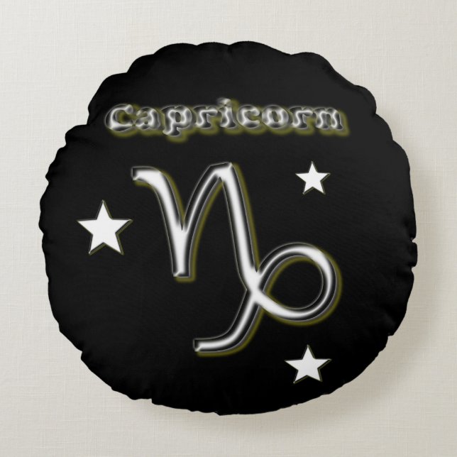 Steinbocksymbol Rundes Kissen (Vorderseite)