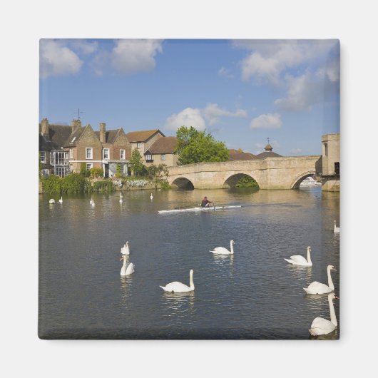 Steinbogenbrücke und Fluss Ouse, St. Ives, Magnet (Vorne)