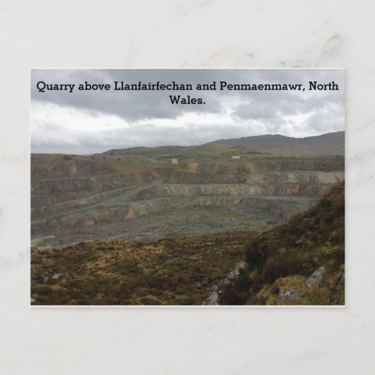 Steinbruch über Penmaemawrm und Llanfairfechan Postkarte (Vorderseite)