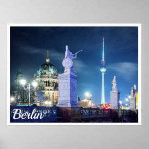 Steinbrücke bei der Berliner Kathedrale in Deutsch Poster