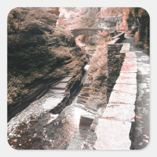 Steinbrücke Quadratischer Aufkleber
