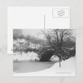 Steinbrücke über schneebedeckten Fluss Postkarte (Vorne/Hinten)