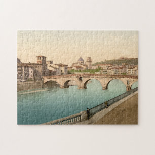 Steinbrücke und San Giorgio, Verona, Italien Puzzle