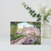 Steinbrücke Wasserfarbenmalerei Postkarte (Stehend Vorderseite)