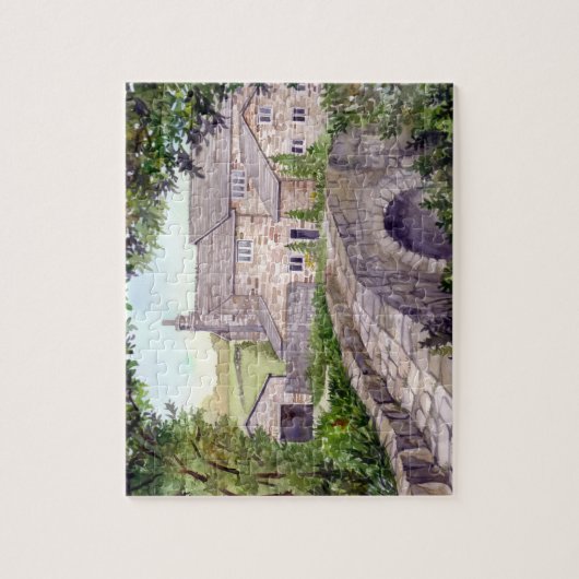 Steinbrücke Wasserfarbenmalerei Puzzle (Vertikal)