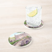 Steinbrücke Wasserfarbenmalerei Sandstein Untersetzer (Seite)