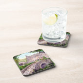 Steinbrücke Wasserfarbenmalerei Untersetzer (Rechte Seite)