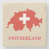 Steindie Untersetzer-Schweiz-Flagge Steinuntersetzer (Vorderseite)
