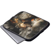 Steine, Ahorn-Blätter, Wasser Laptopschutzhülle (Vorne Knopf)