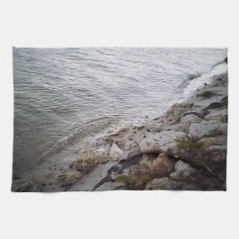 Steine am Strand Geschirrtuch