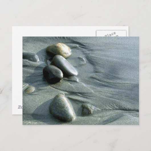 Steine am Strand Postkarte (Vorne/Hinten)